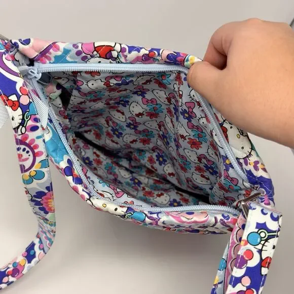 Vera Bradley Hello Kitty Paisley Triple Zip Hipster Crossbody Bag NWOT - Picture 7 of 16